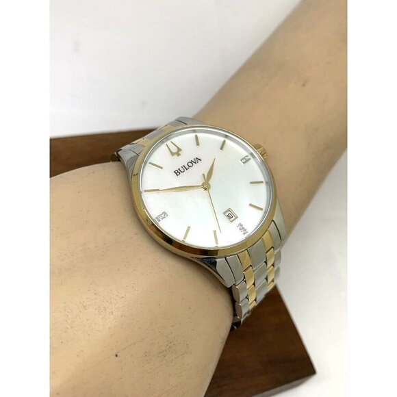 Bulova Women's Watch 98P201 Quartz Diamond Mother of Pearl Dial Two Tone… - Picture 5 of 13